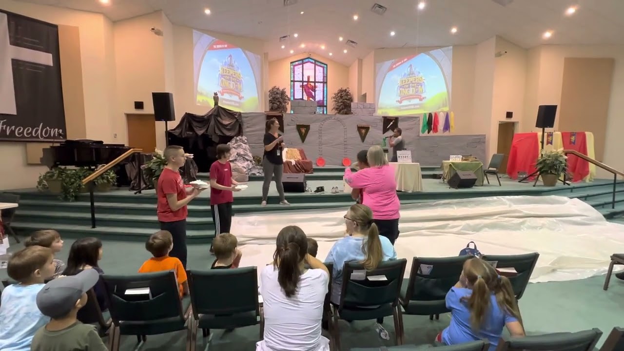VBS 2023 girls get pied in the face