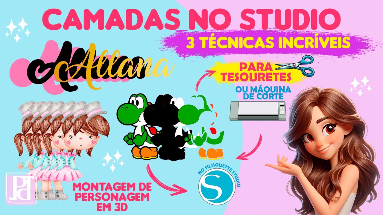 Camadas no Silhouette Studio [3 TÉCNICAS INCRÍVEIS] Dicas para Tesouretes e Personagem em 3D