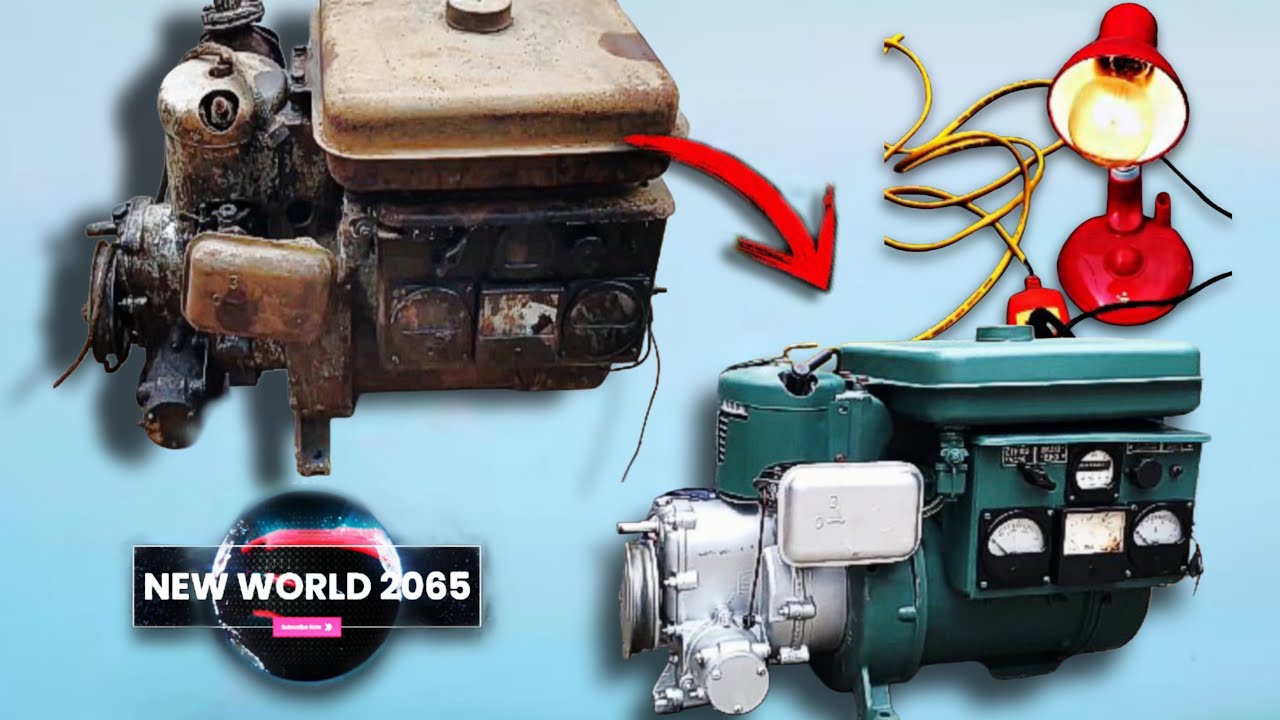 Restoration Rusty Old Kick Start Engine  Military Generator Vintage 1971r  Restoration Military Gene
