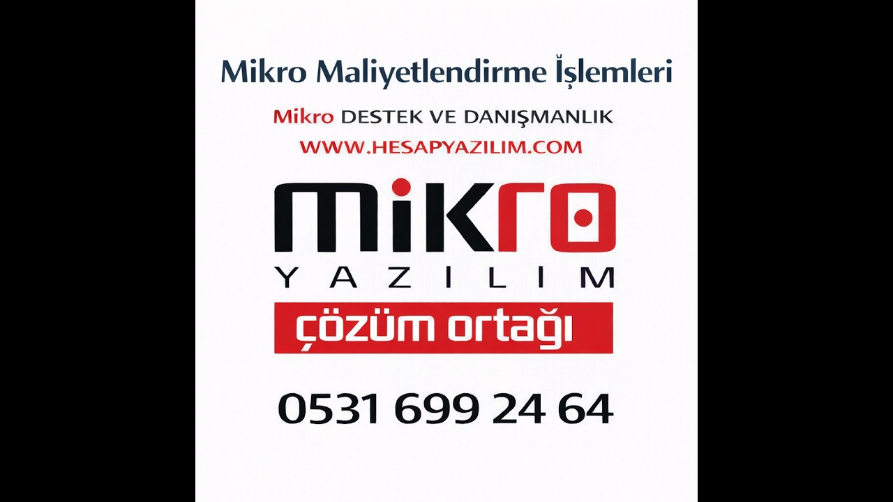 Mikro eğitim üretim maliyet muhasebesi  - Hesap Yazılım Danışmanlık Eğitim ve Destek