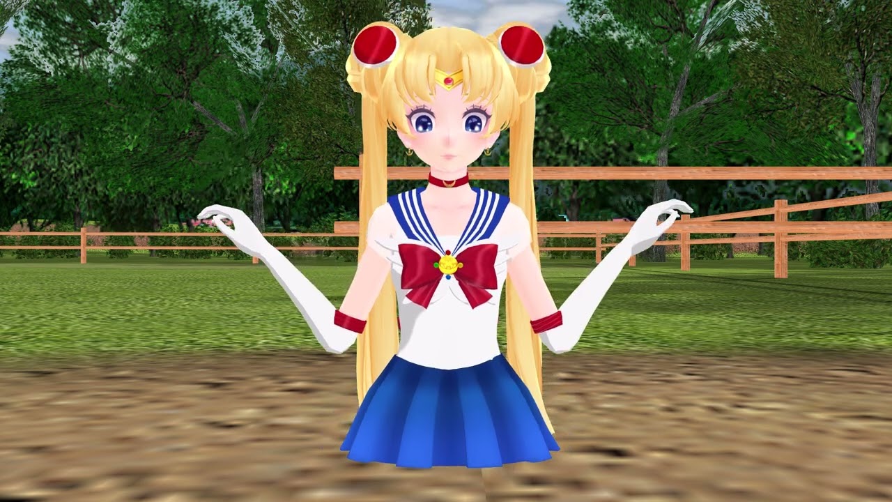 Sailor Moon unexpectedly sinking into a deep mud.