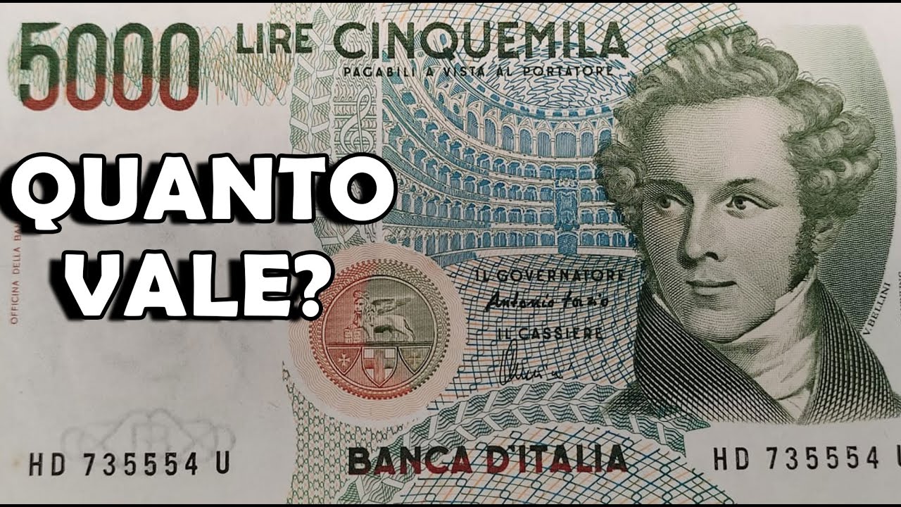5000 Lire Bellini Vincenzo, Banconota di Carta da Cinquemila Lire. Qual è il Valore, Quanto Vale?