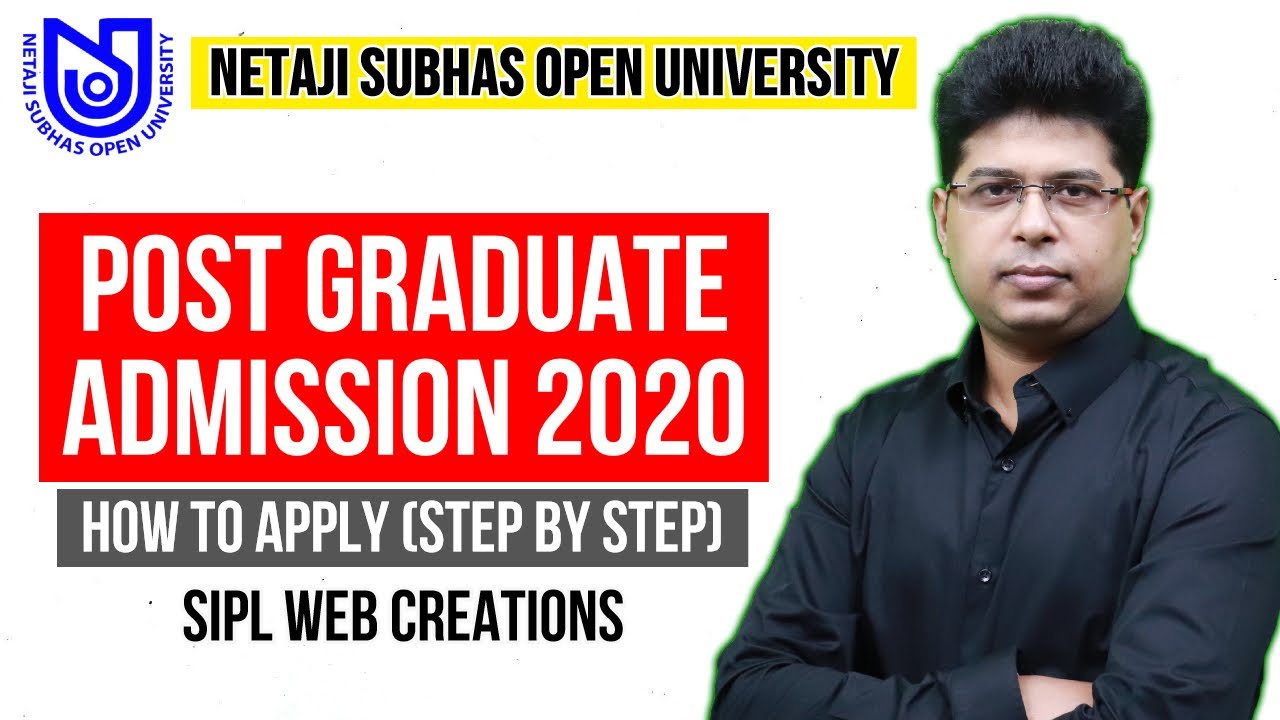 NSOU PG Admission 2020 | How to Apply Step by Step | Netaji Subhas Open University PG Admission 2020