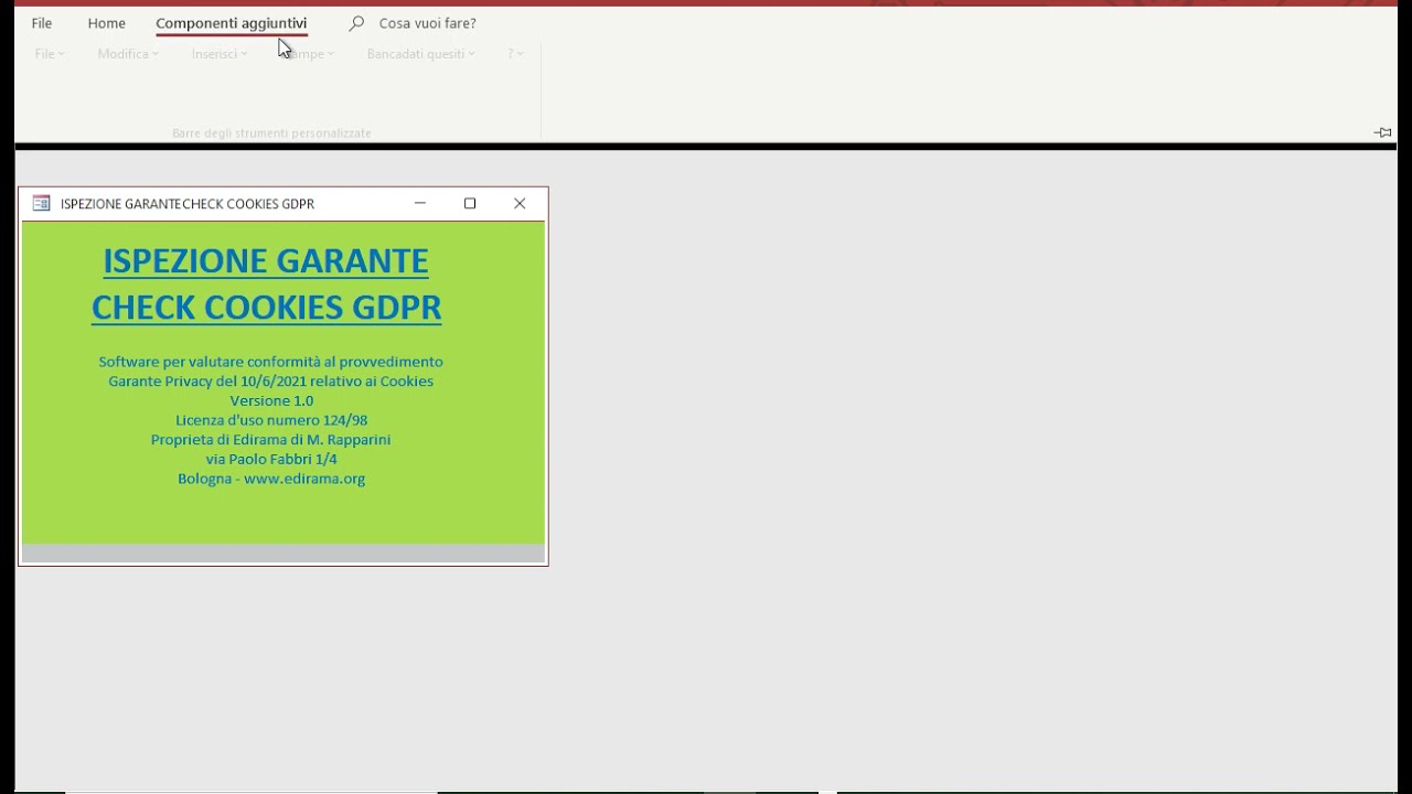 Software Ispezione Garante Check Cookies GDPR