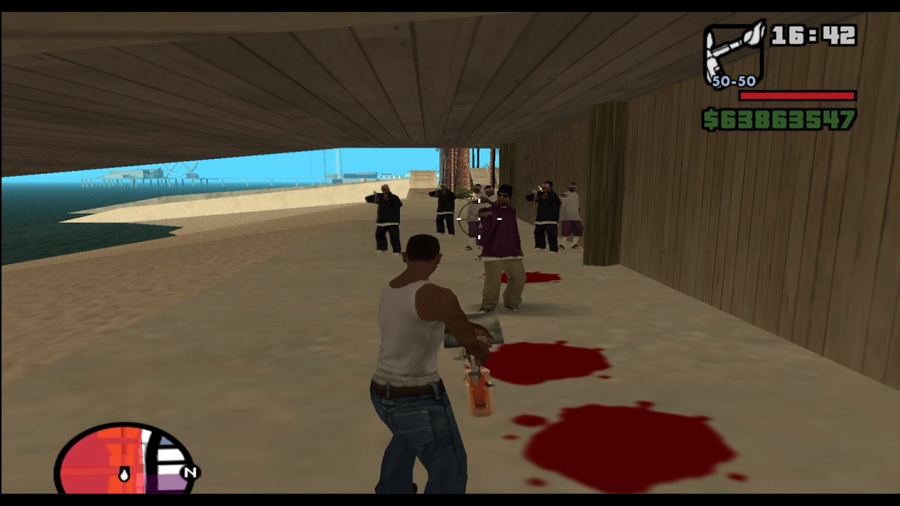 GTA San Andreas (with cheat codes) Taking Back Hood From Ballas With Police Pursuit PART 5