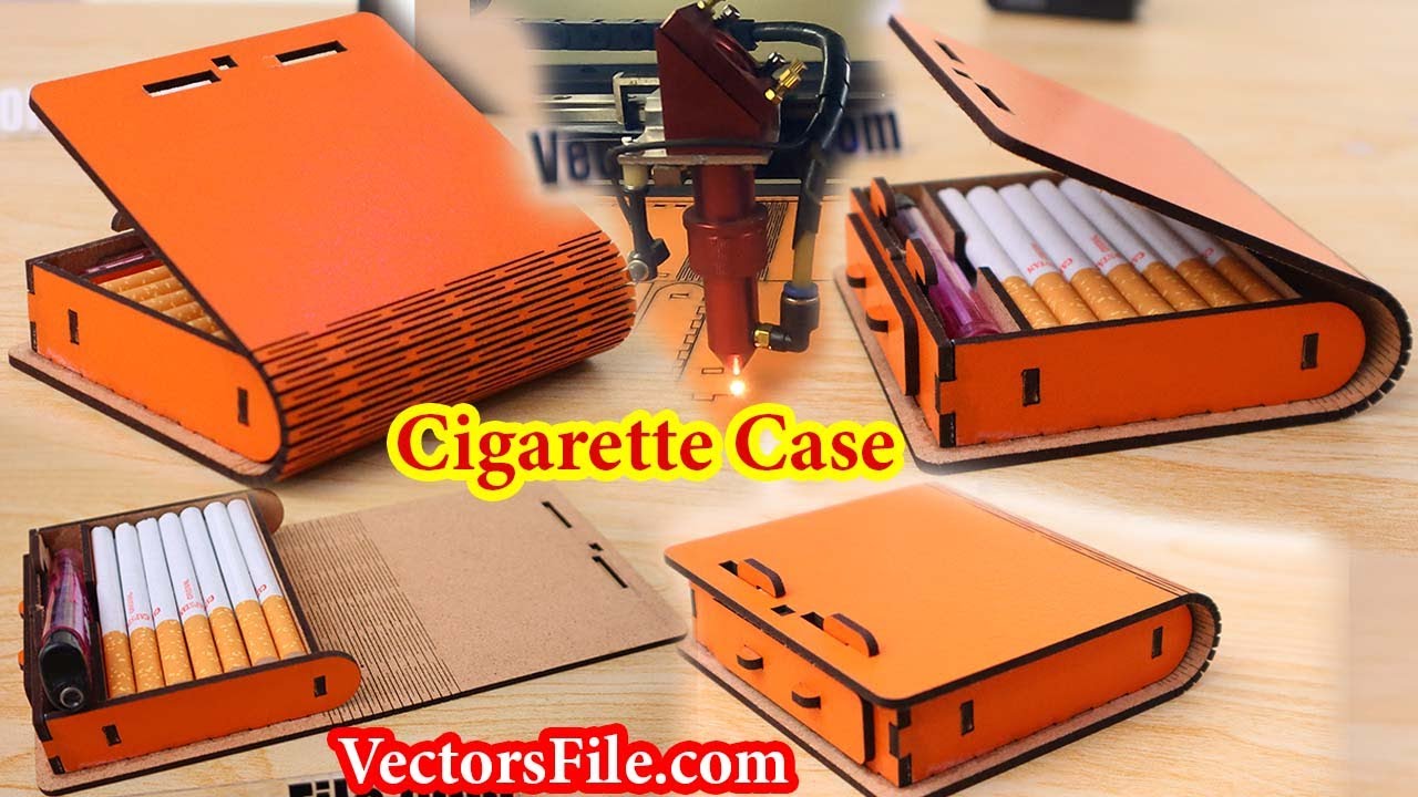Laser Cut Wooden Cigarette Case | How to make Wooden Cigarette Box by VectorsFile.com