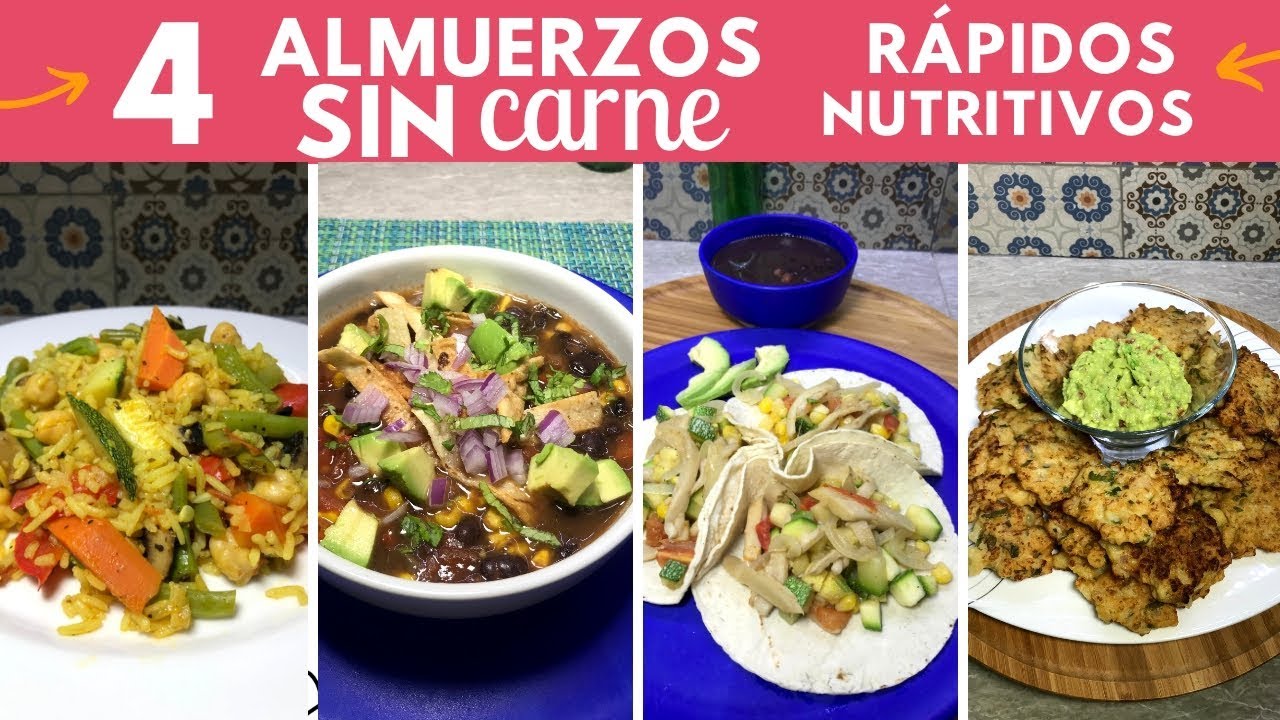 4 almuerzos SIN carne nutritivos y rendidores | Cocina de Addy