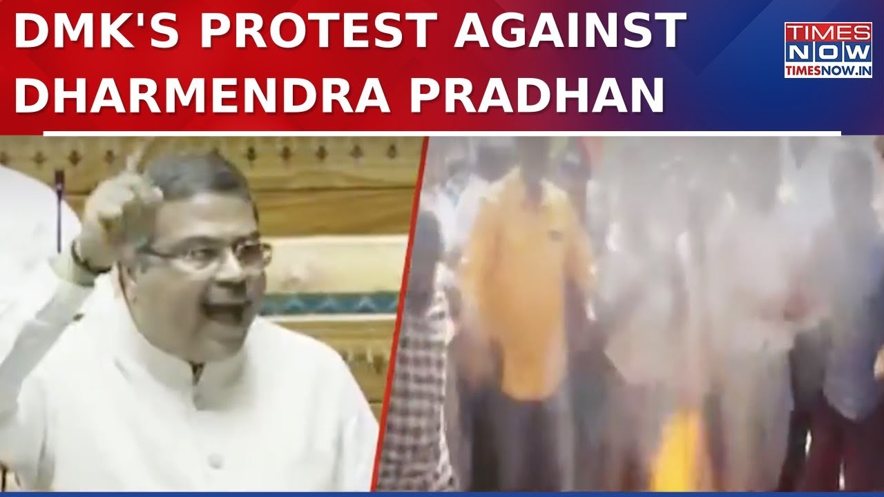Hindi Imposition Row: Fireworks In Parliament, DMK Protests Against Dharmendra Pradhan | WATCH