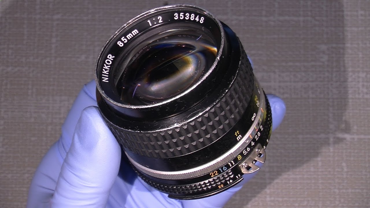 Тугое кольцо фокусировки в объективе Nikon Nikkor Ai-s 85mm 1:2 RE-lube со смазкой № 10