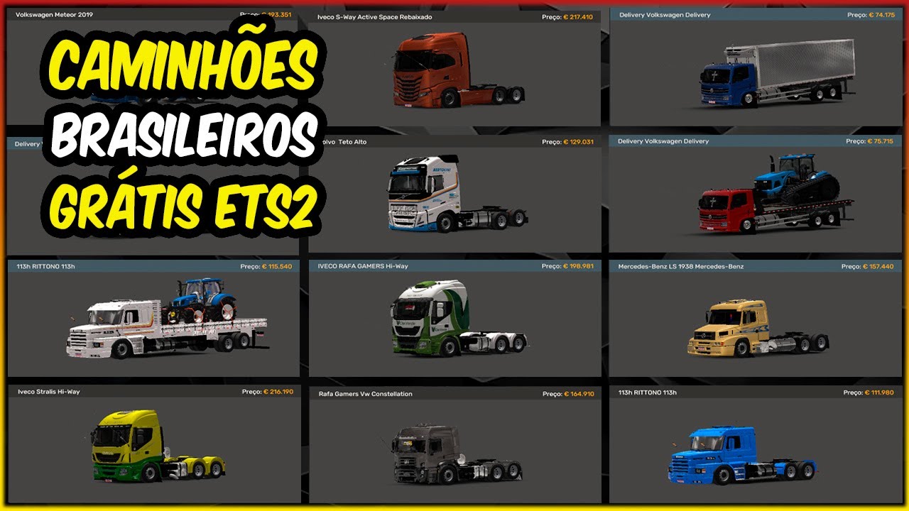 CAMINH&Otilde;ES BRASILEIROS GR&Aacute;TIS PARA EURO TRUCK SIMULATOR 2 1.57 S&Oacute; OS QUALIFICADOS DA RODAGEM