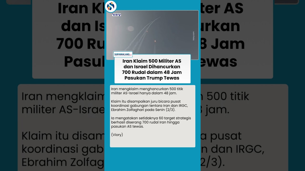 PERANG TOTAL! Iran Klaim Hancurkan 500 Pangkalan AS-Israel, 700 Rudal Buat Timur Tengah Membara