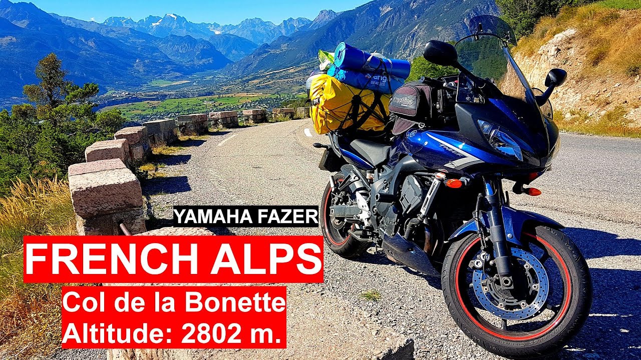 French Alps on a motorbike: Col de la Bonette (2802m)/ Yamaha FZ6 Fazer S2