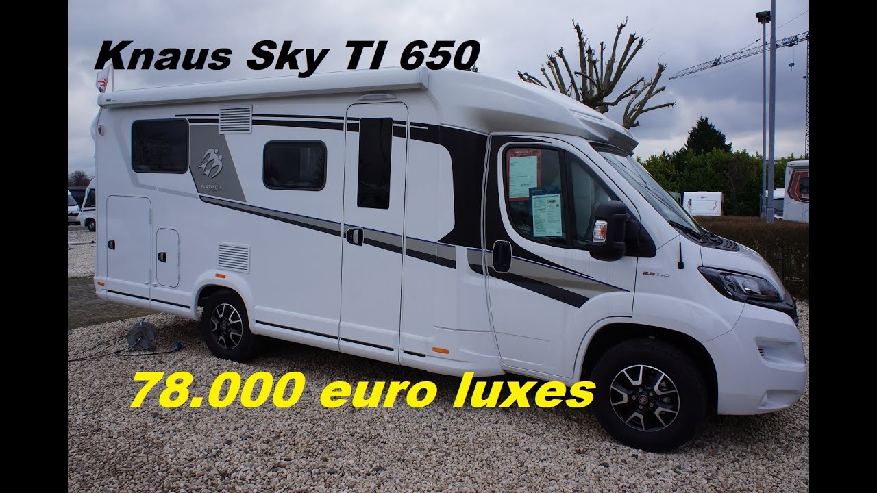 4 persoons familie semi integraal camper Knaus Sky TI 650. Een goedkope camper maar luxe camper.