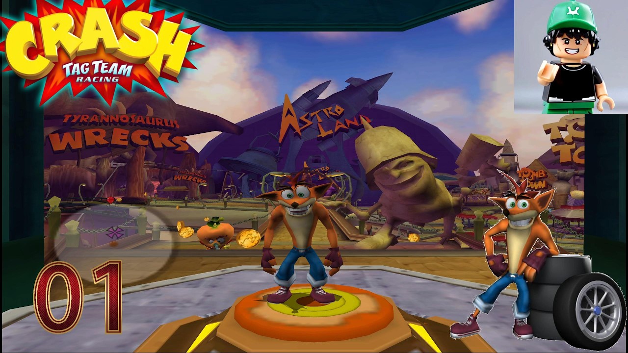 Let´s Play Crash Tag Team Racing #001🦡🎡Von Clutch´s Motorworld Themen Park mit Crash & Freunde