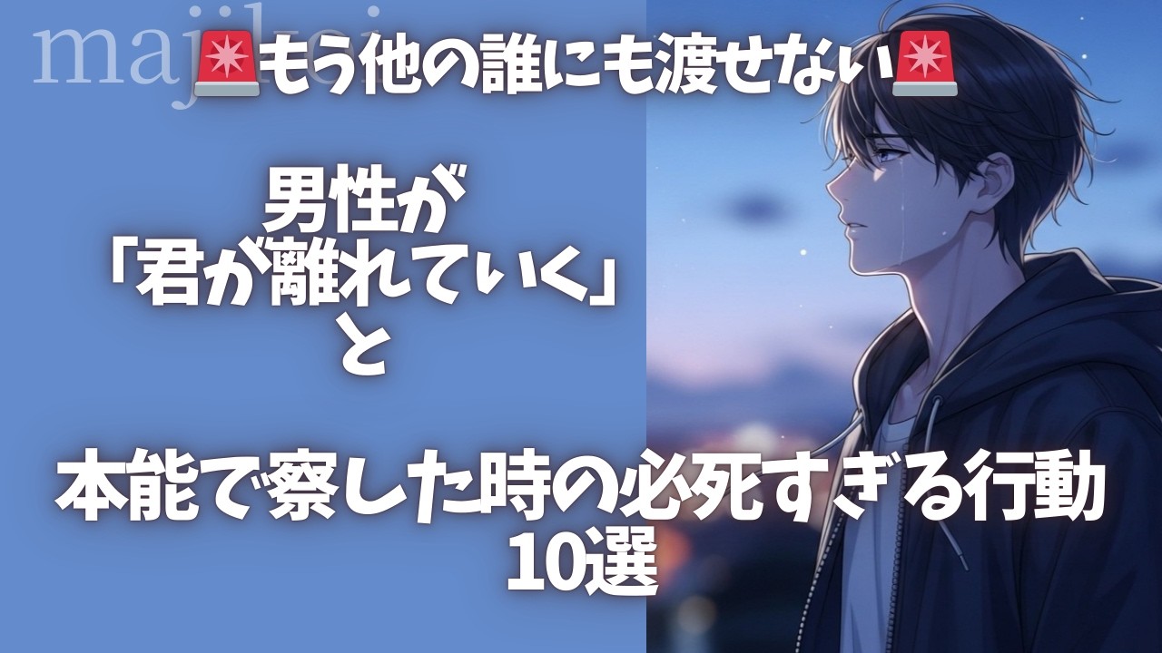 🚨もう他の誰にも渡せない🚨 男性が「君が離れていく」と本能で察した時の必死すぎる行動 10選【恋愛心理学・脳科学】