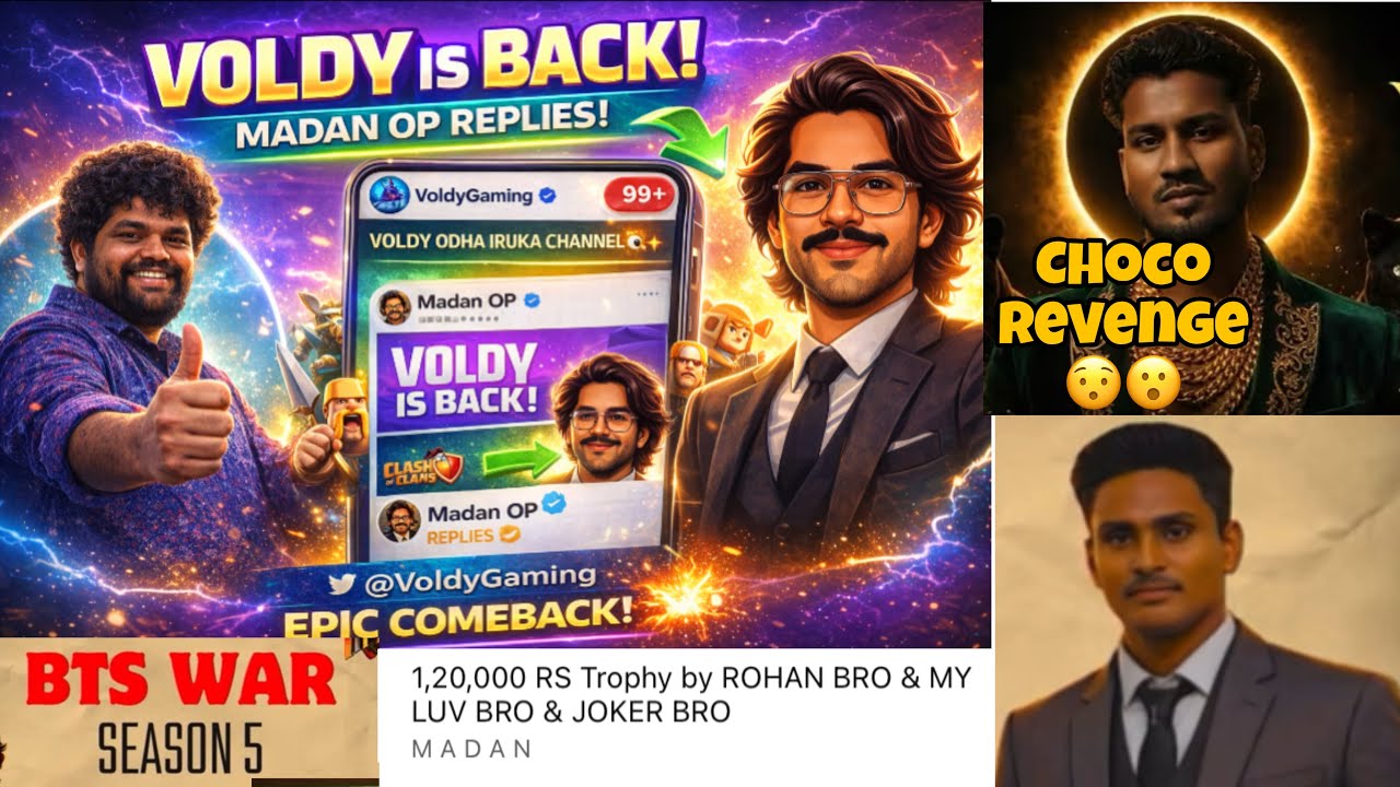 VOLDY COMEBACK YOUTUBE 😍MADAN OP REPLY VOLDY POST 🤔#botsquad #madan #btswar #voldy 