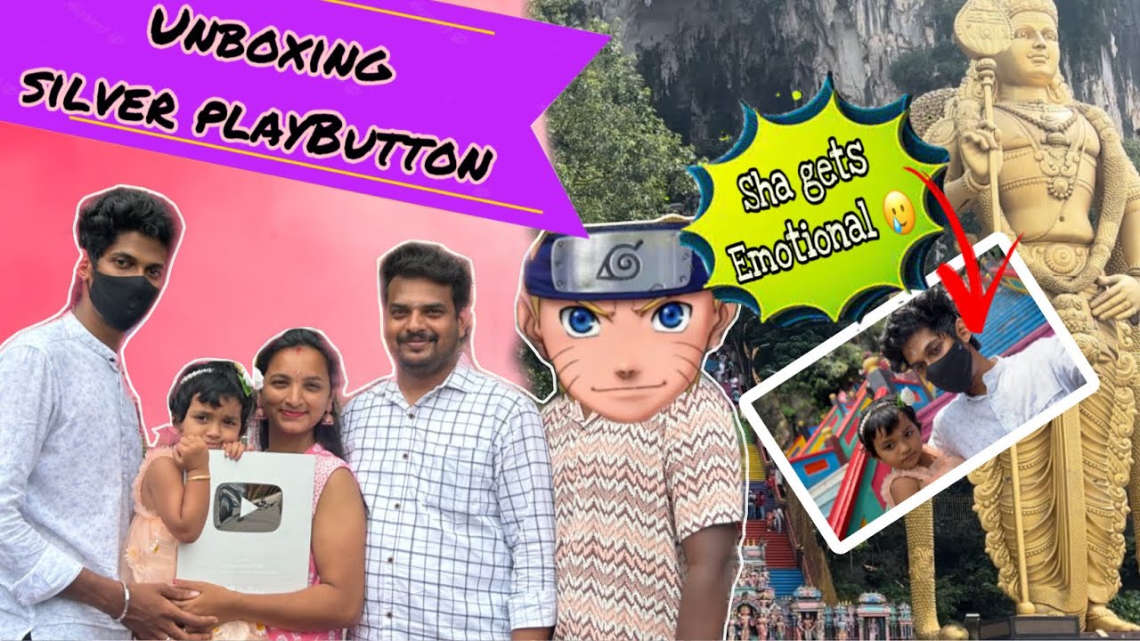 Unboxing silver play button 😍in Malaysia 🇲🇾| Sha gets emotional 🥺🥲| #saanvikashree #saanufam