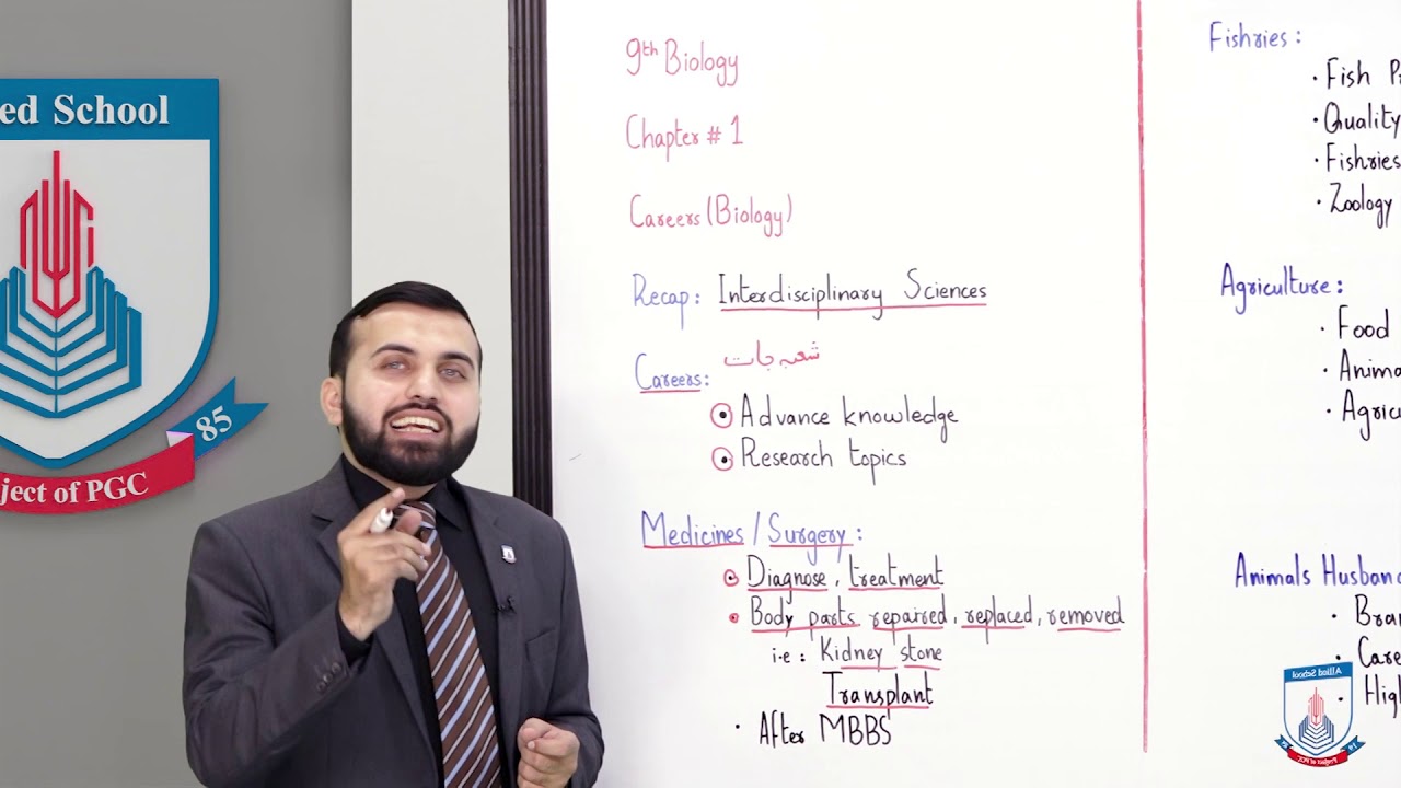 Class 9 - Biology - Chapter 1 - Lecture 4 - Careers in Biology - Allied Schools