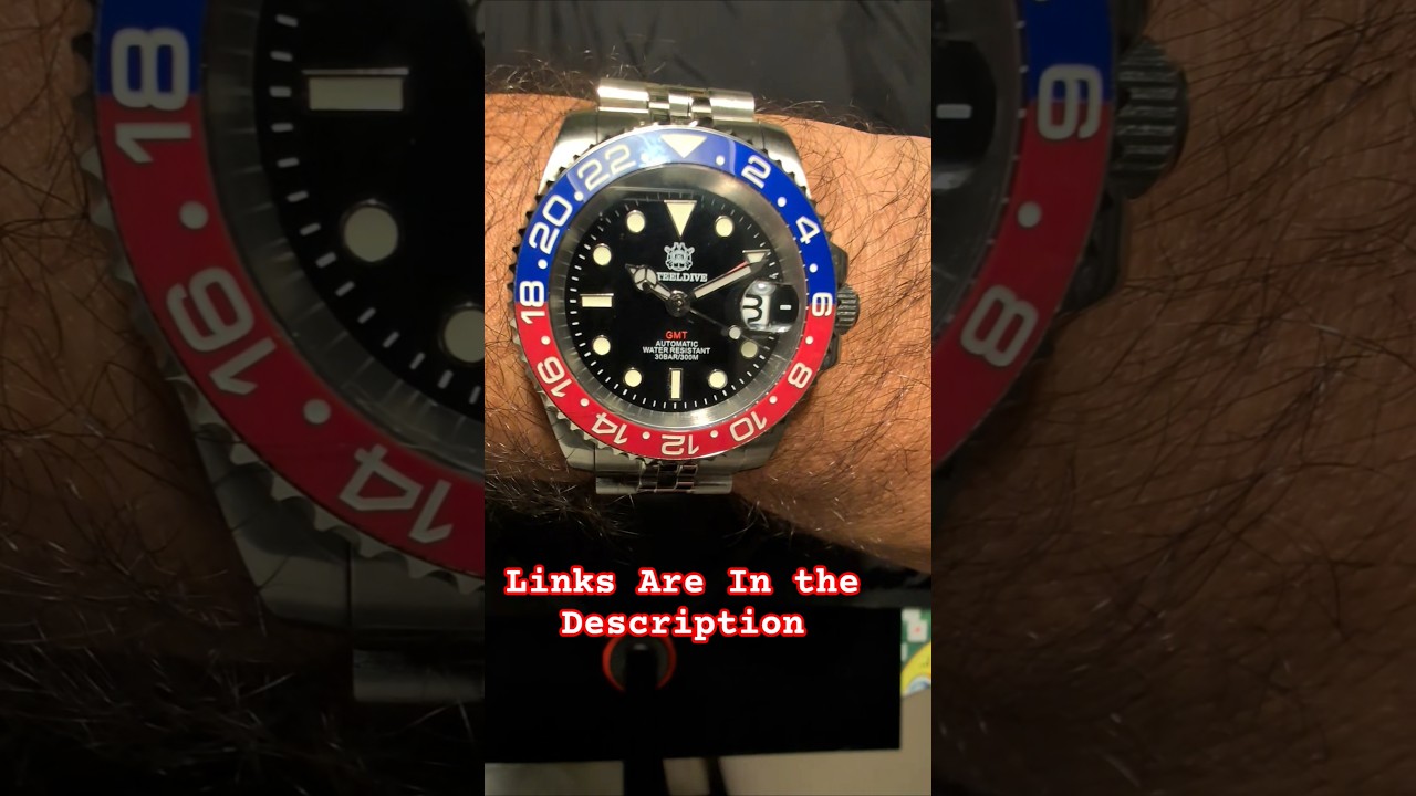 Steeldive GMT Automatic NH34 Pepsi With Ceramic Blue/Red Bezel
