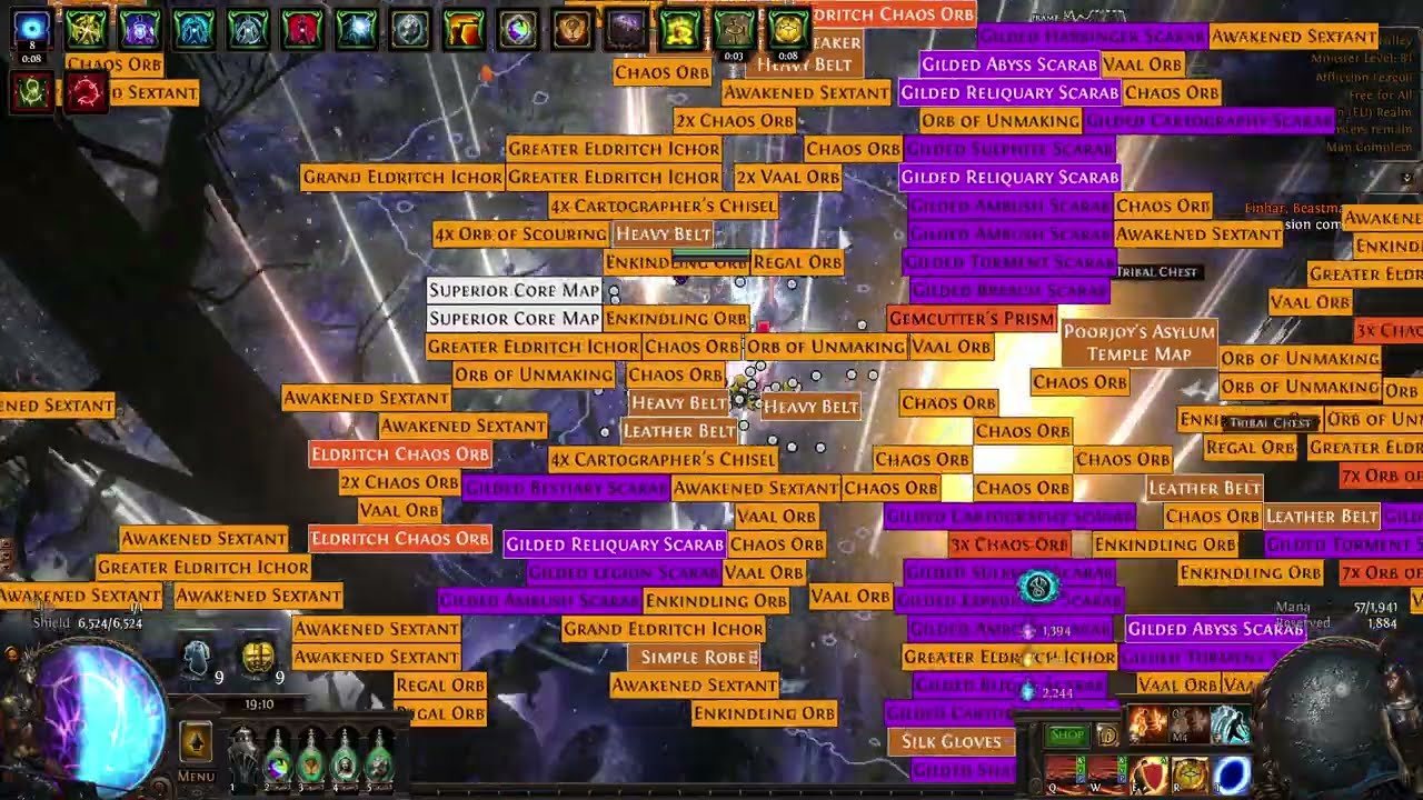 [PoE 3.23] CoC Soulrend of the Spiral vs 6.8k wisp T16 Jungle Valley