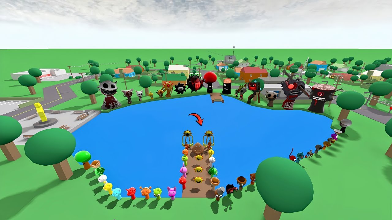 SPARTAN Kicks All Sprunki Characters in the Town of Robloxia | Garry’s Mod