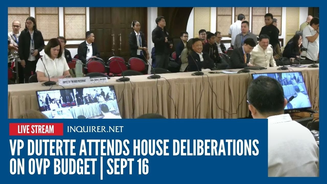 LIVE: Vice President Sara Duterte attends House deliberations on OVP budget | Sept 16
