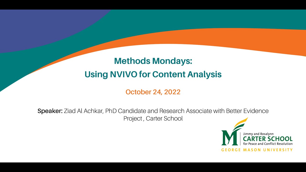 Using NVIVO for Content Analysis with Ziad Al Achkar