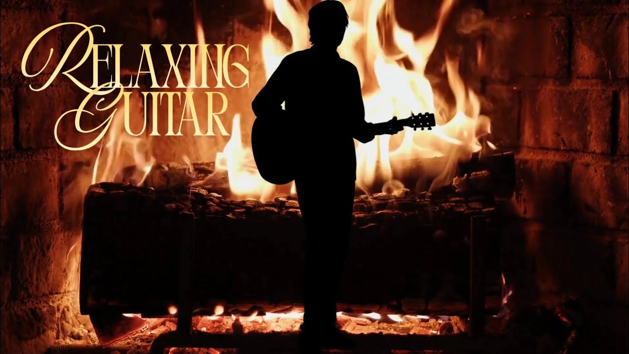 ❤️‍🔥Relaxing Guitar and Crackling Fireplace Music 🔥 Acoustic Instrumental Fireplace Ambience