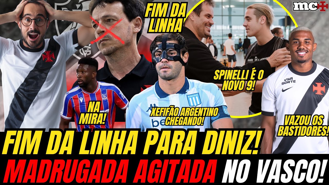 MADRUGADA MUITO AGITADA NO VASCO: FIM DA LINHA PRA DINIZ, XERIFÃO ARGENTINO E MAIS 1 COLOMBIANO?
