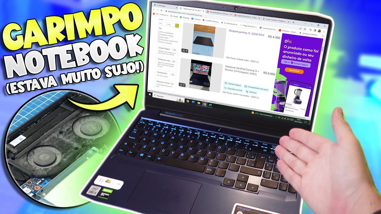 GARIMPEI um NOTEBOOK GAMER USADO NA OLX! Saiu bem mais BARATO!