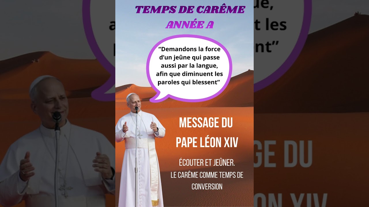 Message du PAPE LEON XIV pour le CARÊME 2026