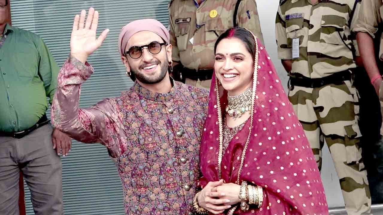 Deepika Padukone & Ranveer Singh Look So Happy aftr MAARRYING each other again on First WEDING Ani.