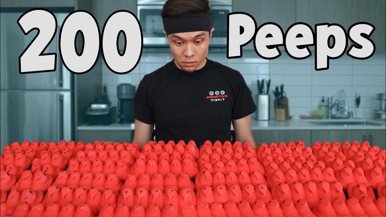 Attempting to eat 200 HOT TAMALE Peeps... (Happy Easter)