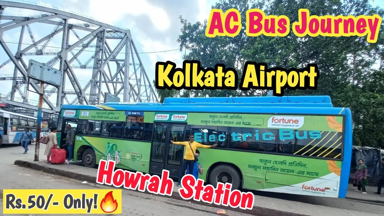 Kolkata Airport To Howrah Station AC Bus Journey | WBTC AC  Bus Journey | Traveling  2 day |