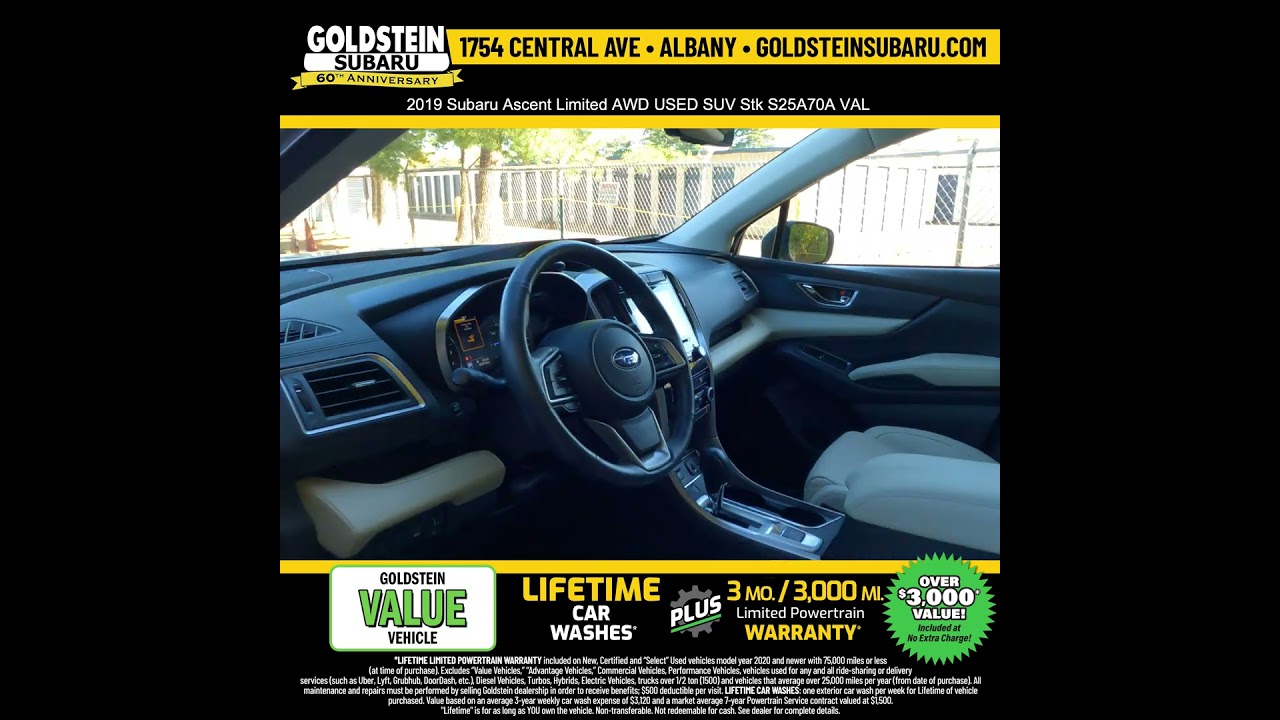 2019 Subaru Ascent Limited AWD USED SUV Stk S25A70A VAL