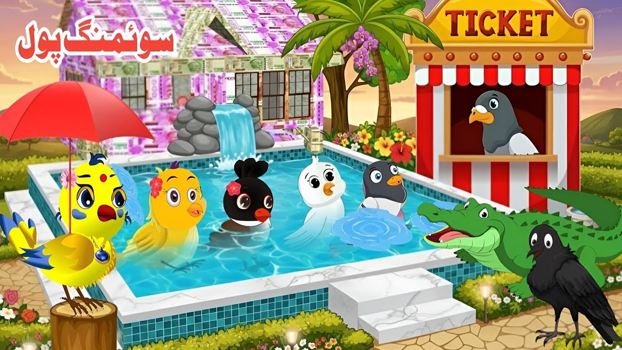 Swimming pool | New Pashto Cartoon Story meena chirya in 2025 | by Haider Pashto Cartoon 