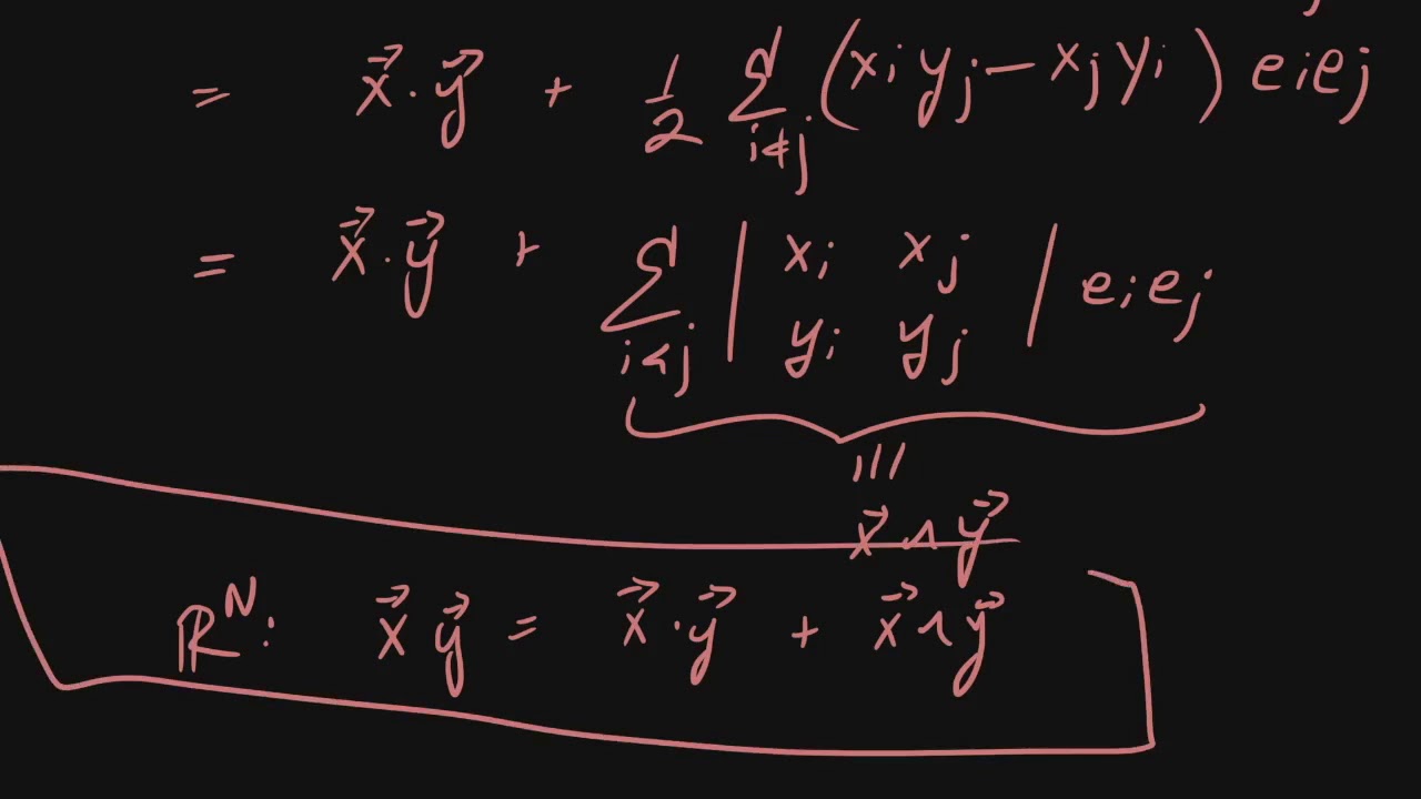 Geometric Algebra: dot, wedge, cross and vector products.