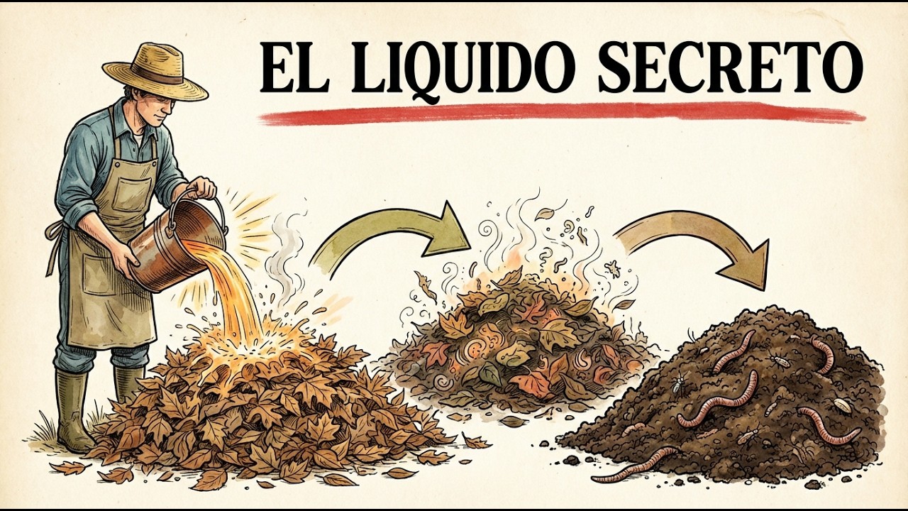 ¡Vierte ESTO sobre hojas secas y míralas convertirse en compost vivo durante la noche!
