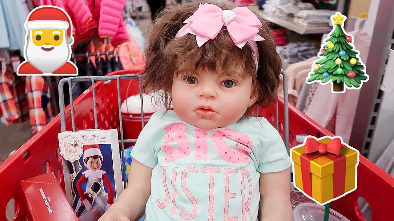 Shopping with Reborn Toddler and Newborn Baby Doll for Christmas Outfits | The Patsy Family