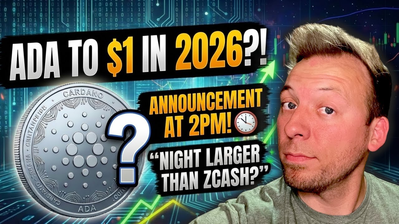 CARDANO - Достигнет ли ADA отметки в 1 доллар в 2026 году?! Объявление в 14:00! NIGHT станет 