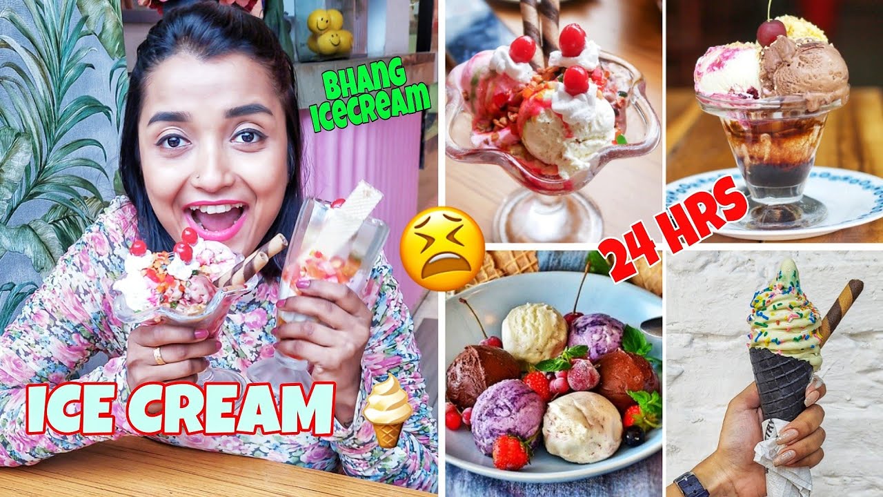 I Ate ICE CREAM For 24 HOURS CHALLENGE - Eating Only HOLI Special ICE CREAM For A DAY - India