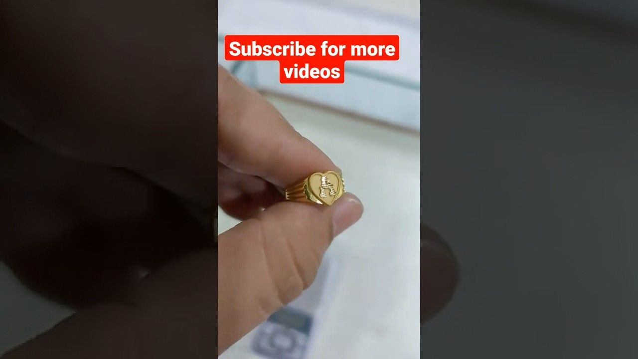 A letter Gold Ring | A to Z Gold Letter Ring | 916 Hallmark Jewellery