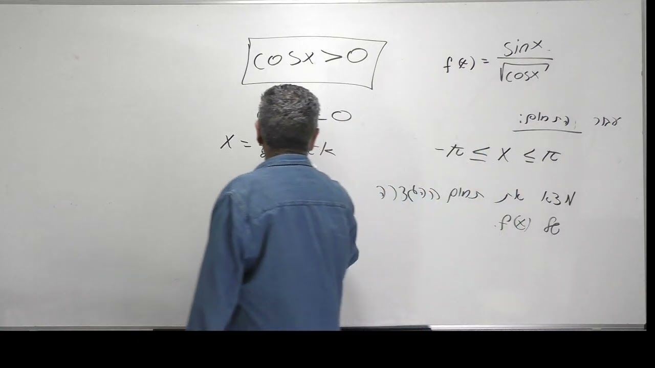 ✏️מציאת תחום הגדרה בפונקציה טריגונומטרית-נתרגל על פונקציית מנה עם שורש.