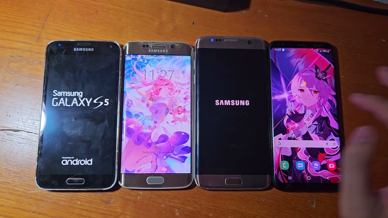 Samsung Galaxy S5 vs S6 edge vs S7 edge vs S8 startup & shutdown race! 