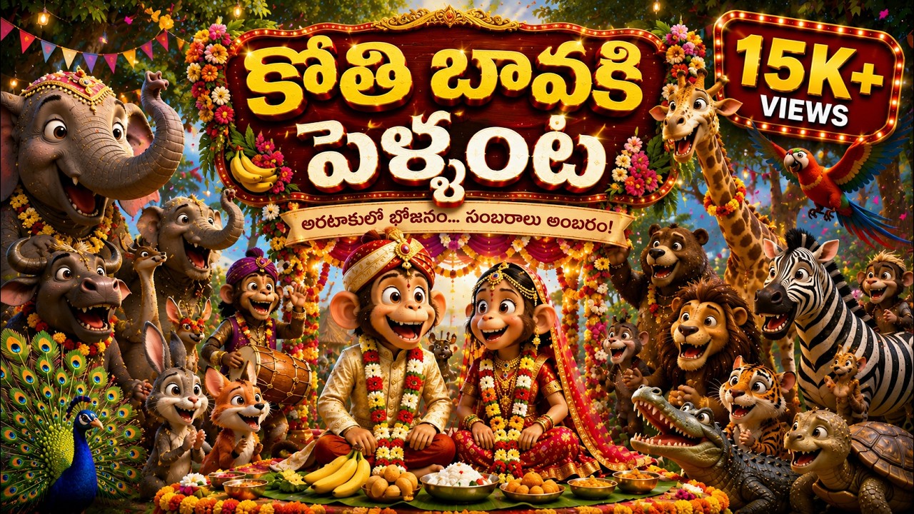 కోతి బావకు పెళ్లంట 🐒💍 | Telugu Rhymes for Kids | Monkey Wedding Song | Mini Machas