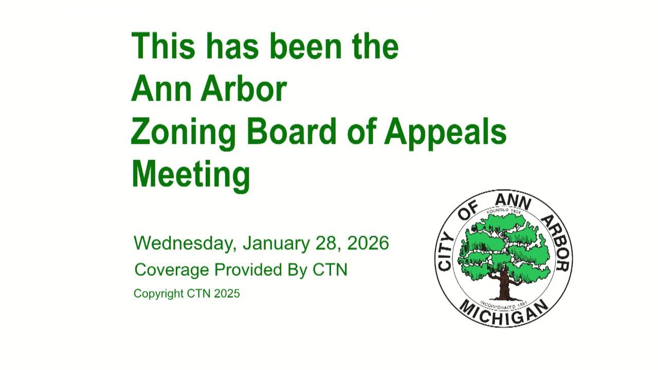 Ann Arbor Zoning Board of Appeals Meeting 1/28/26