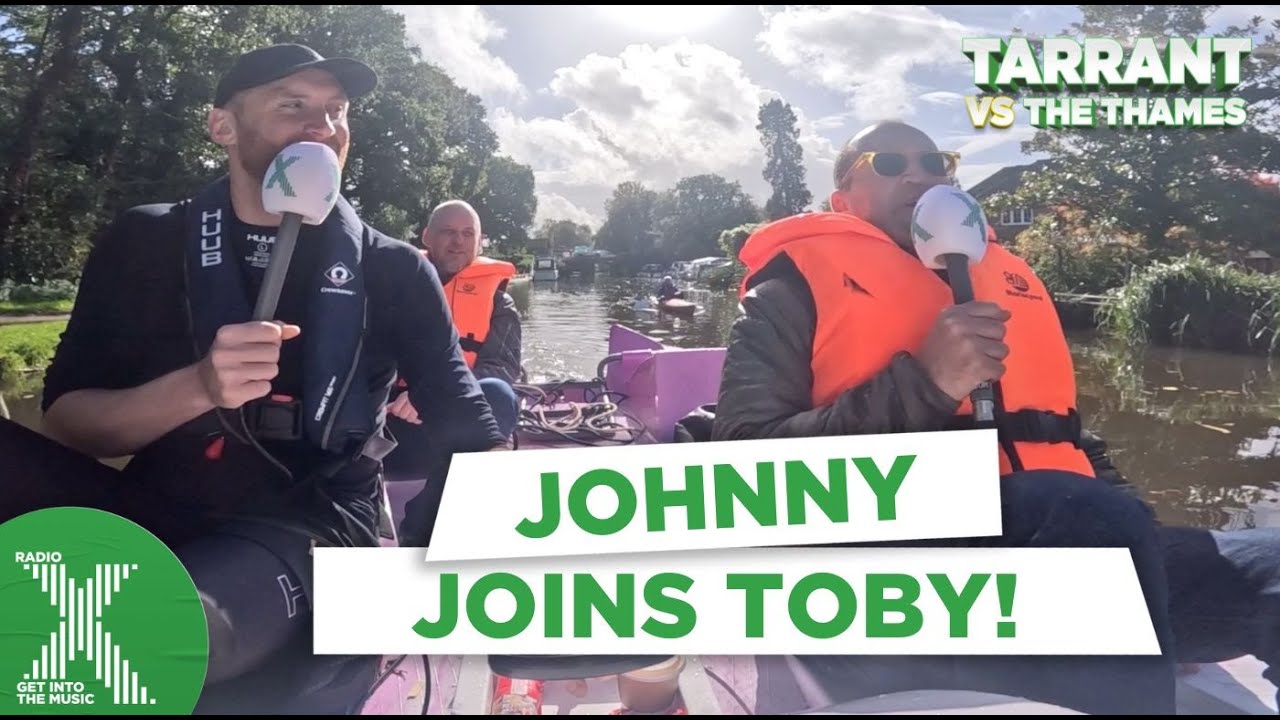 Johnny Vaughan joins Toby on the pedalo!