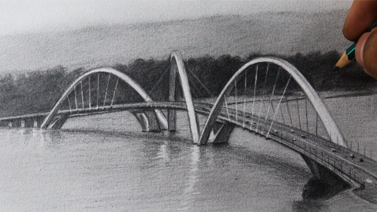 Como desenhar a Ponte Juscelino Kubiteschek PASSO A PASSO narrado