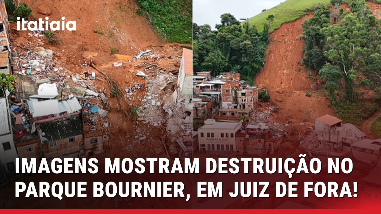 DESTRUIÇÃO EM JUIZ DE FORA: IMAGENS DE DRONE MOSTRAM DESLIZAMENTO DE ENCOSTA APÓS A CHUVA