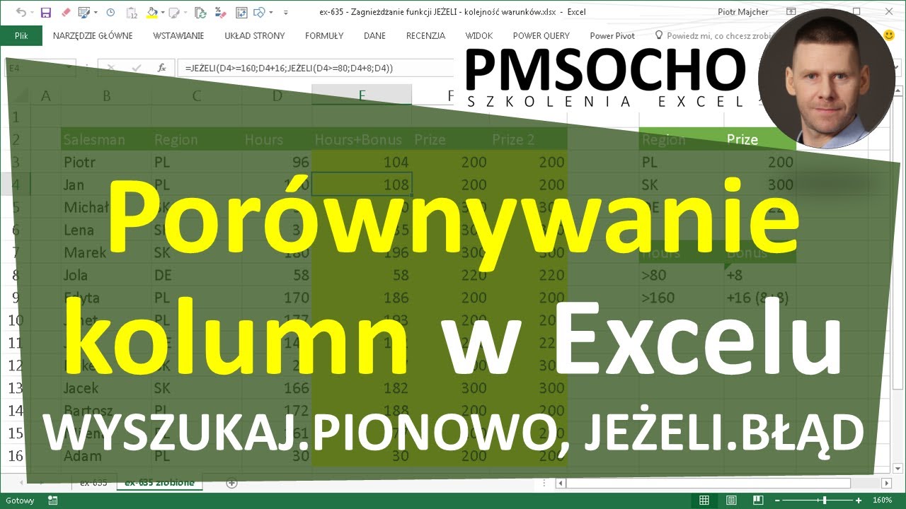 excel-292 - Por&oacute;wnywanie list - WYSZUKAJ.PIONOWO, JEŻELI.BŁĄD
